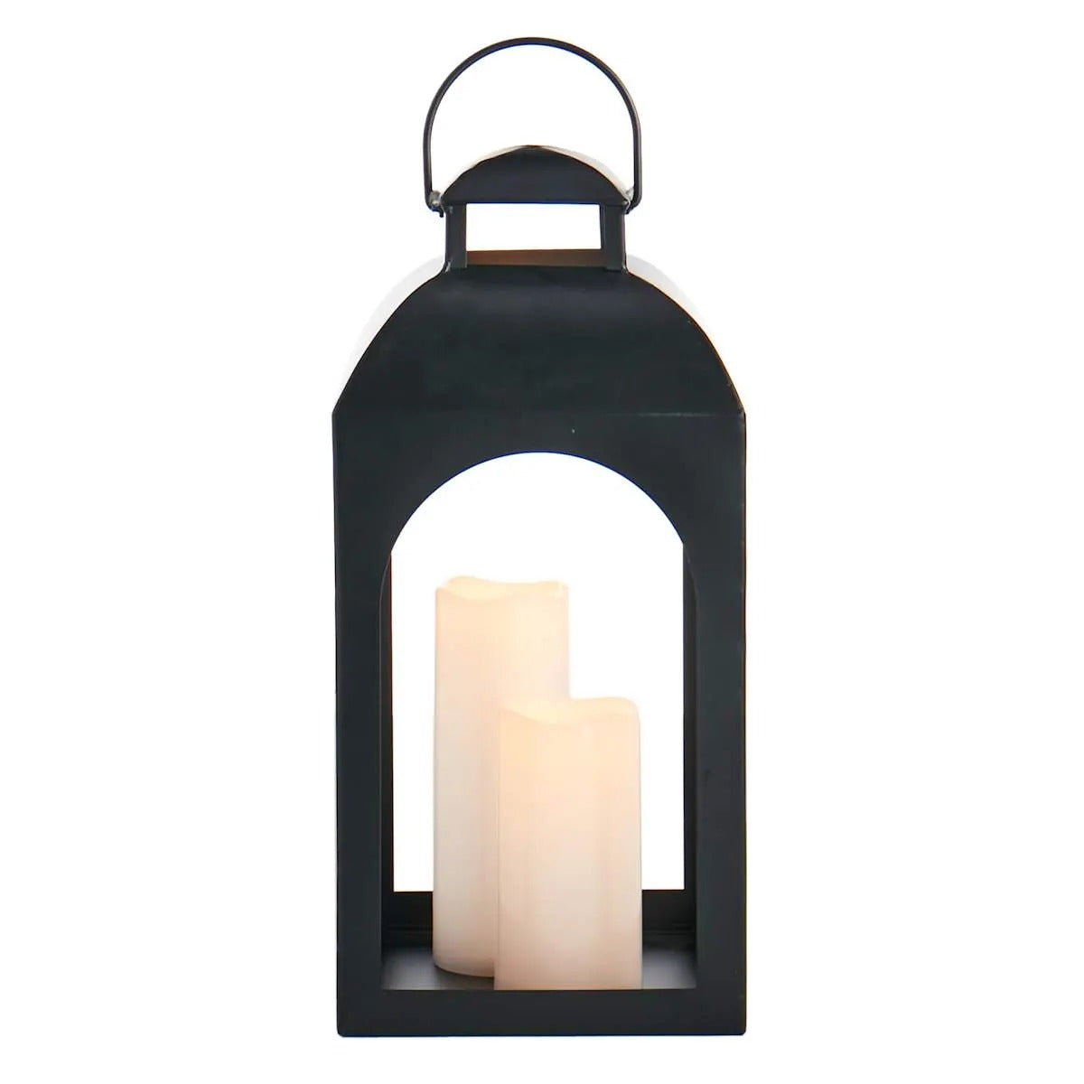 Modern 17 Inch Black Metal Arch Candle Lantern – Tabletop Decor
