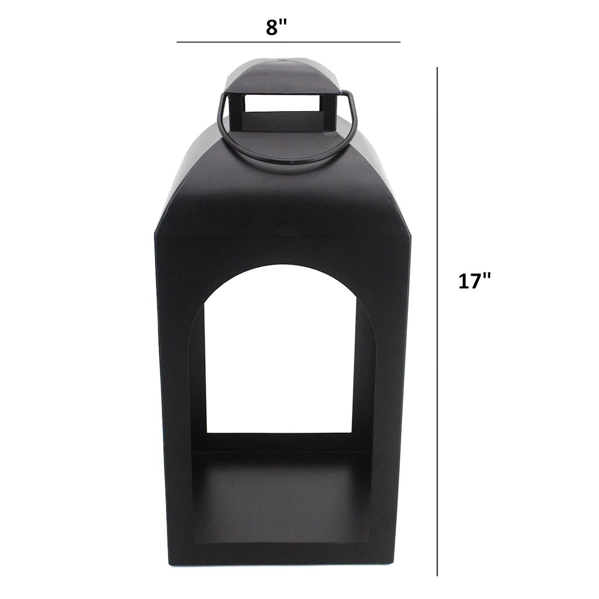 Modern 17 Inch Black Metal Arch Candle Lantern – Tabletop Decor
