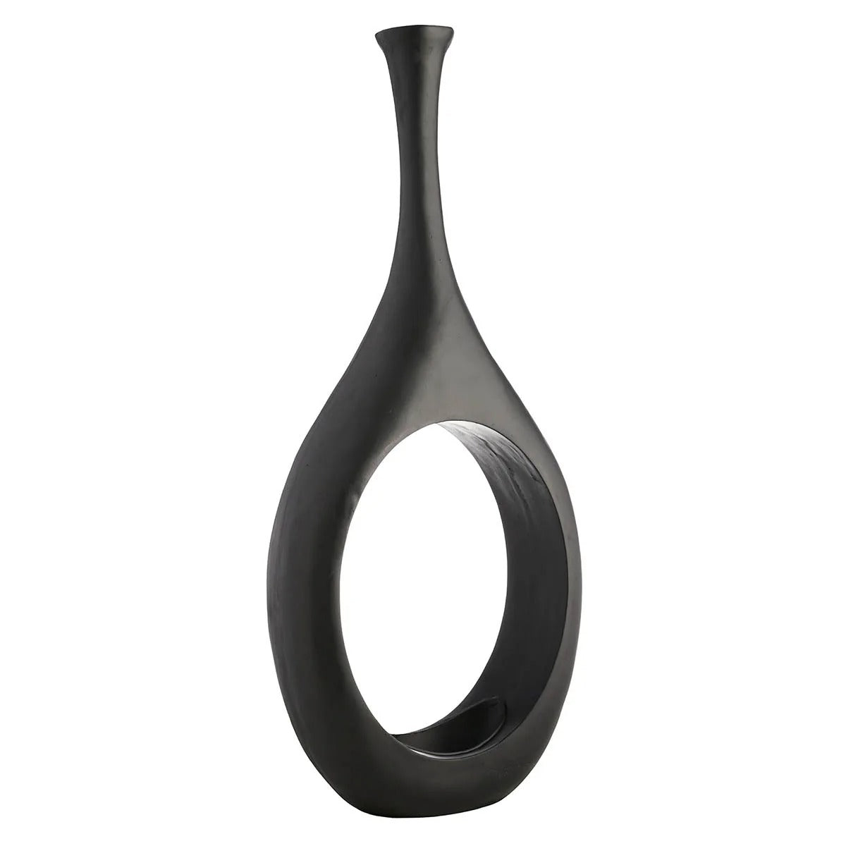 48-Inch Modern Open Circle Ceramic Style Floor Vase