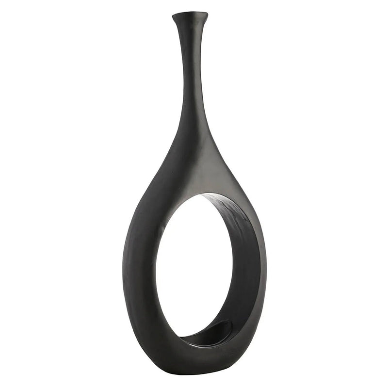 48-Inch Modern Open Circle Ceramic Style Floor Vase